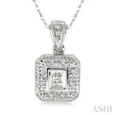 1/20 ctw Single Cut Diamond Vintage Pendant in 10K White Gold with Chain